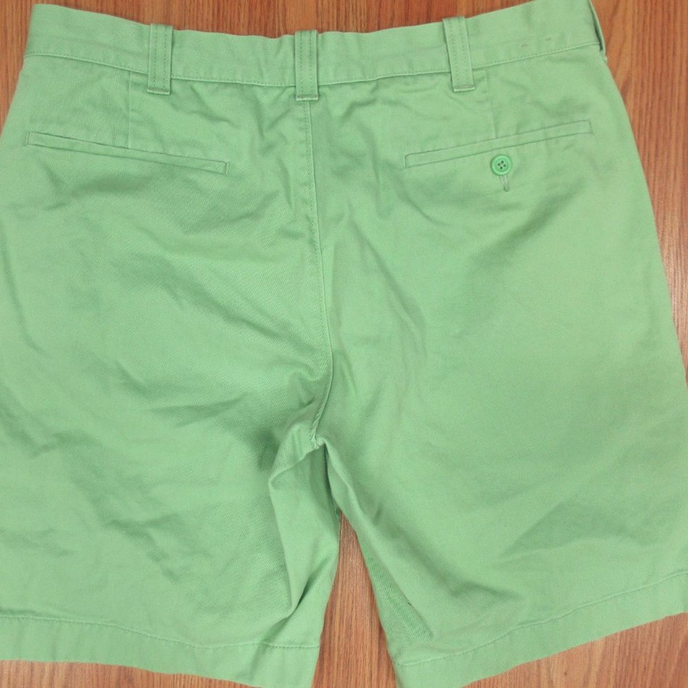 J.CREW REGULAR FIT SHORTS 100% COTTON GREEN Sz 33 - Picture 3 of 3